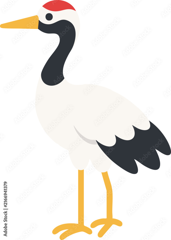 Naklejka premium Korean Traditional Standing Crane Motif