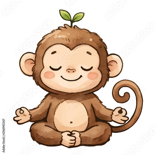 Cute Cartoon monkey, Funny Smiling Animal Characters for Kids, Colorful Vector Illustration in a Fun Zoo Comic Style