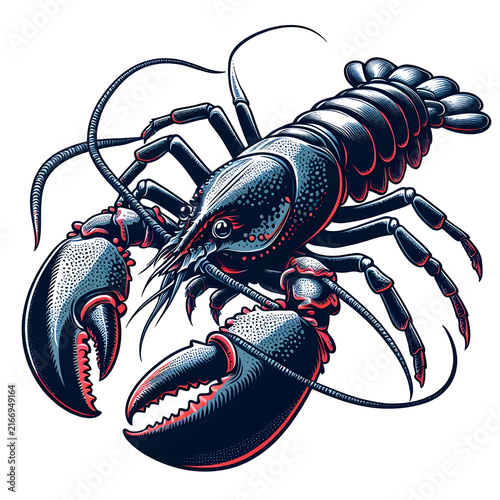 Seafood Lobster Drawing Vector Isolated on Transparent Background