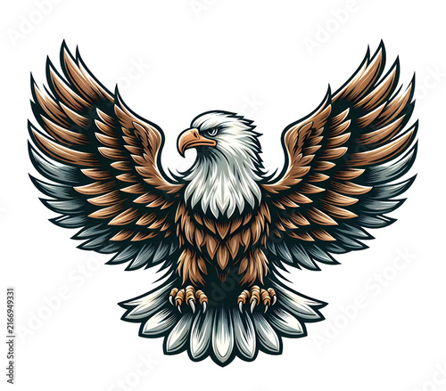 Strong Eagle Vector Design Isolated on Transparent Background