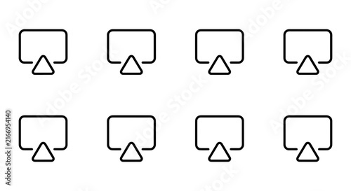 Foto Eight AirPlay Icons, Wireless Streaming Symbols, Screen Mirroring Technology, Di