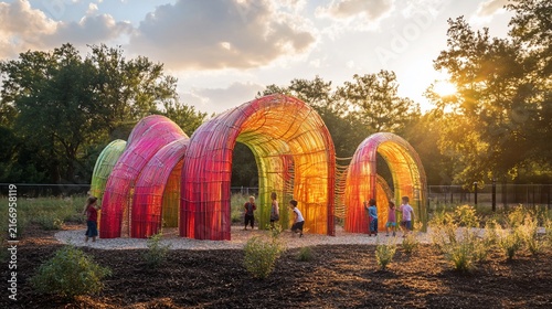 Enchanting outdoor play structure inviting exploration and fun for children
