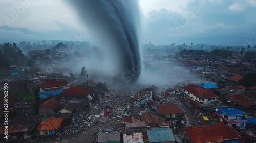 Devastation after a Liquefaction disaster in a residential area, showcasing the aftermath of natural disasters and their impact on communities