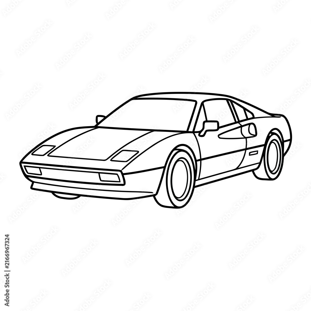 Naklejka premium Outline of a sports car