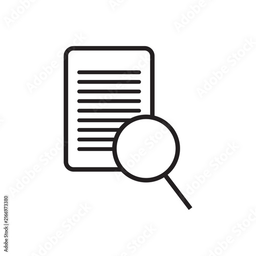 Document with Search Line Icon for File Discovery Vector