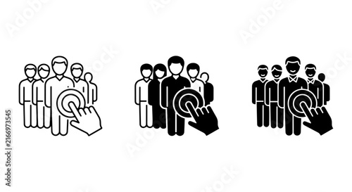 Audience Selection Icons, Crowd Targeting Vector Graphics, Customer Choice Symbols