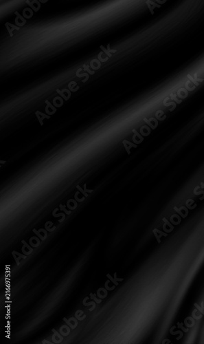 Fotografie Luxurious black fabric with soft elegant waves and smooth texture