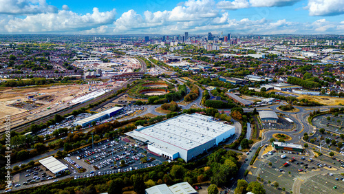 фотографія Urban regeneration mega project and industrial expansion overlooking Birmingham