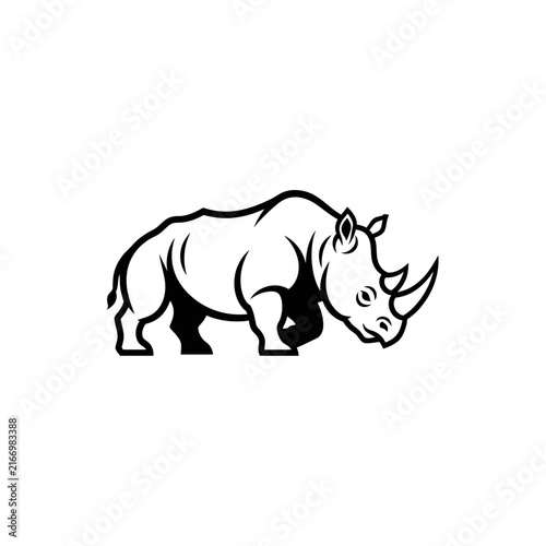 Isolated rhinoceros illustration