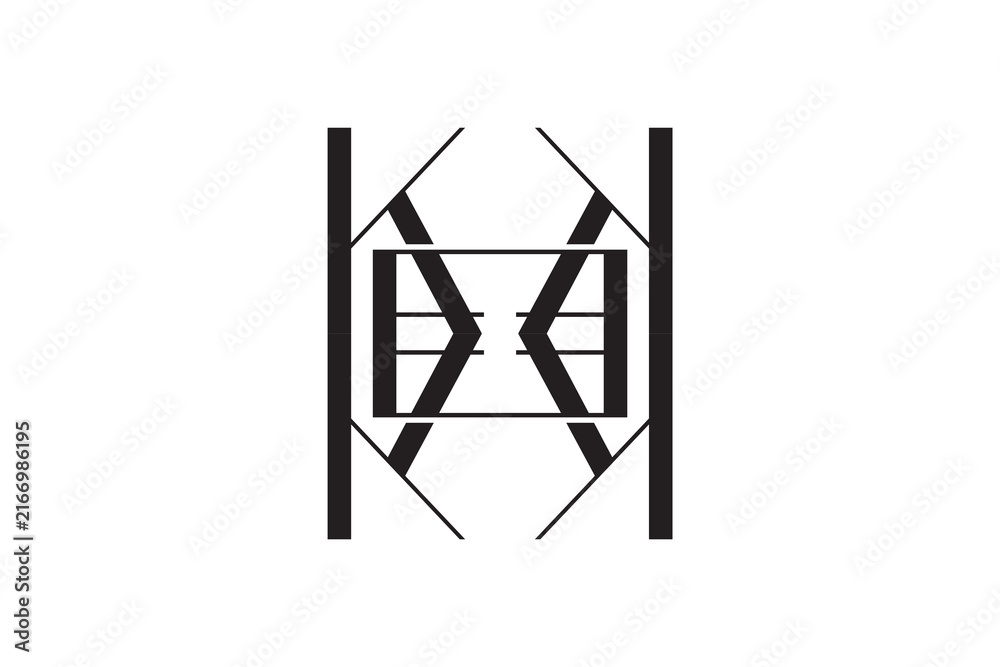 Naklejka premium Geometric Abstract Box Monogram Logo Vector Template
