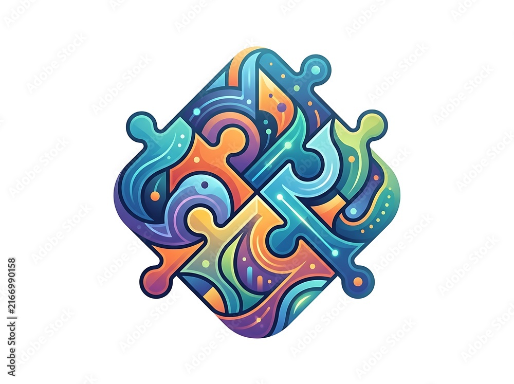 Fototapeta premium Abstract 3D render of colorful brain illustration.