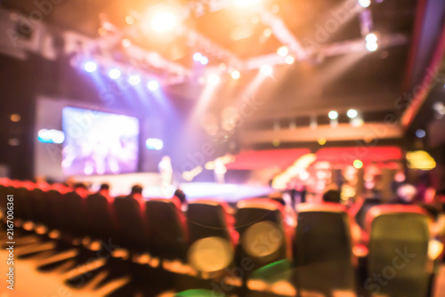 Konstfotografi Abstract blurred people in concert hall.