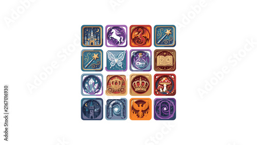 Canvastavla Fantasy Magic Paper Cut Illustration Bundle – Wizard, Dragon, Unicorn and Fairyt