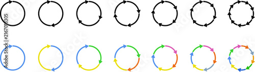 Foto Colorful circle arrows