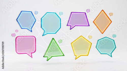 Colorful Speech Bubbles for Communication and Conversation Design