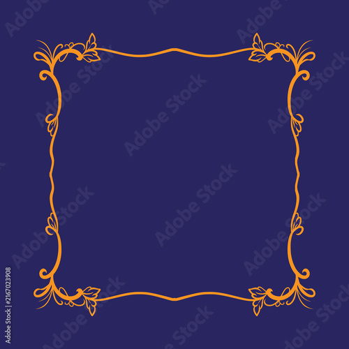 Ornate gold decorative border with floral swirls for elegant invitations and luxury designs