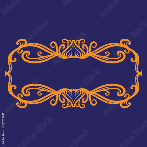 Red decorative ornamental frame with elegant swirl patterns for vintage wedding invitations