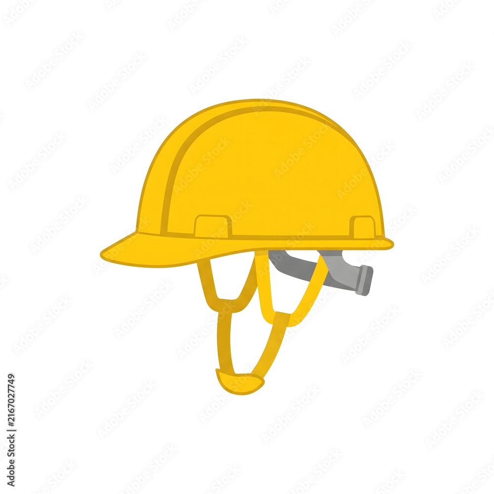 Fototapeta premium Yellow construction hard hat isolated on a white background.