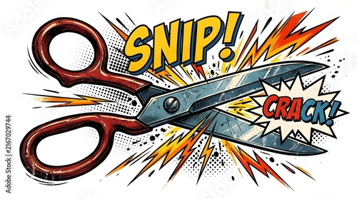 Scissors action sound effect graphic