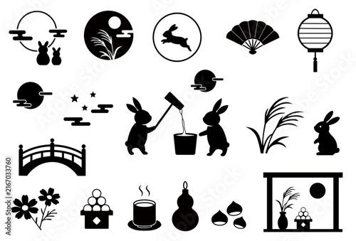 Japanese Moon Viewing Festival Icon Set (お月見アイコンセット)