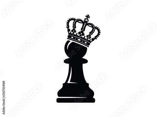 Foto Black chess queen silhouette isolated on white background