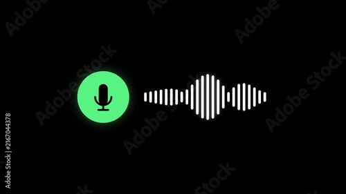 Microphone with Animated Audio Waveform for Voice Recording and Sound Communication