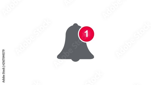 Notification Bell with Alert Badge for New Message and Digital Reminder Animation