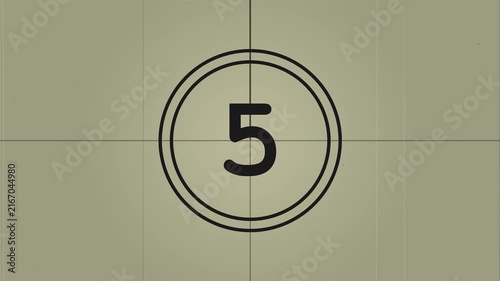 Animated Film Countdown Leader with Circular Motion and Vintage Cinema Design