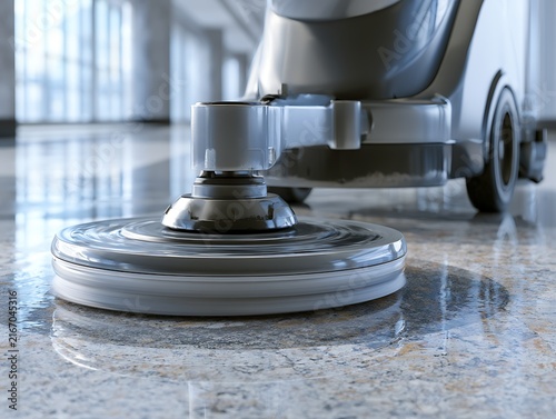 Floor Polishing Machine Cleaning Granite Surface