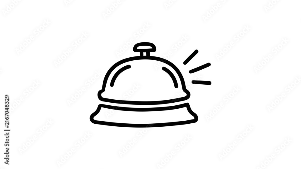 Fototapeta premium Service bell minimalist line art icon.