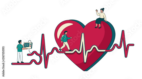 Heart Rate Monitor Device Flat Vector Illustration Design