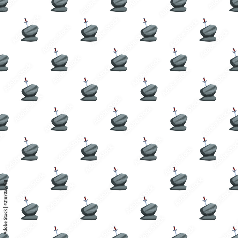 Fototapeta premium Swords stuck in rocks creating a seamless fantasy background
