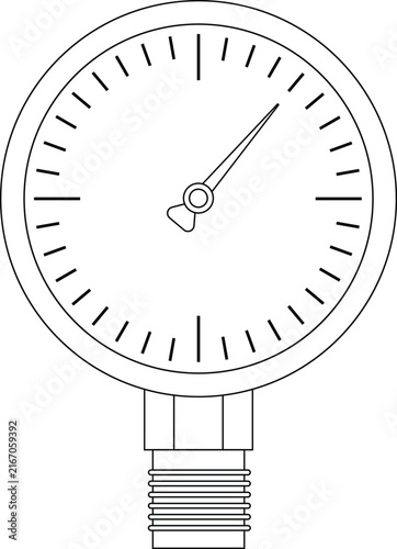 Manometer Pressure Gauge Outline Icon Illustration on White Background