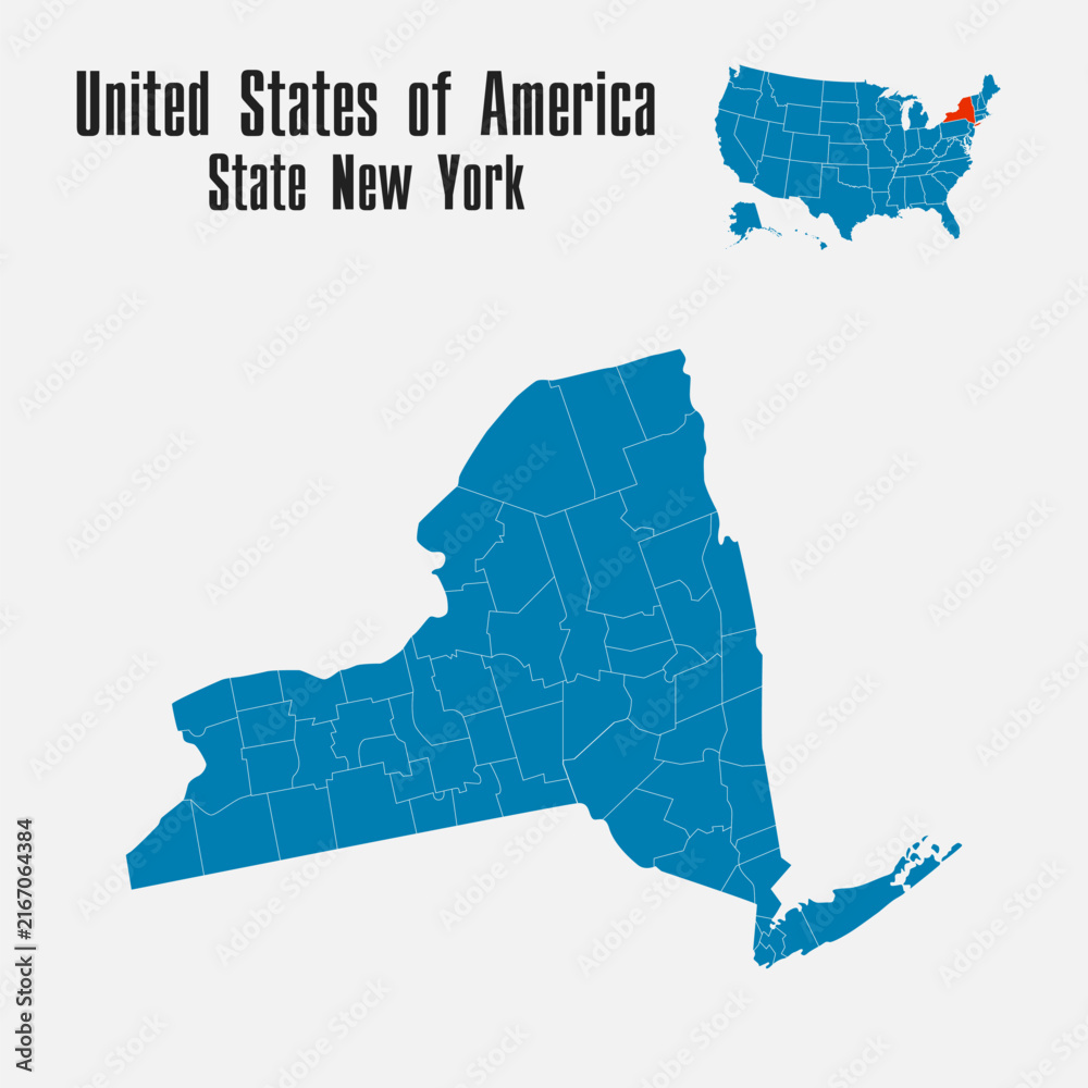 Fototapeta premium Vector map of the USA - State New York
