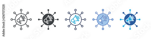 Multi Channel icon set multiple style collection