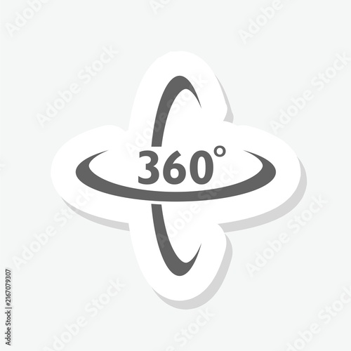 Foto 360 degree view sign icon sticker isolated on gray background