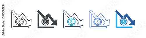 Unprofitable icon set multiple style collection