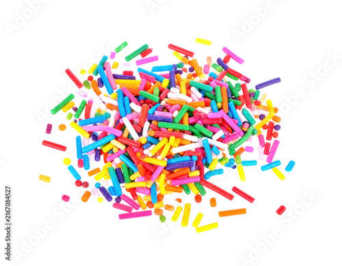 Rainbow sprinkles candy creating sweet dessert topping