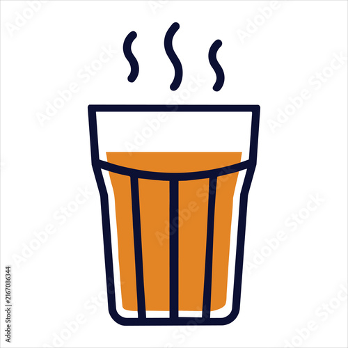 Tea cup with hot tea vector illustration