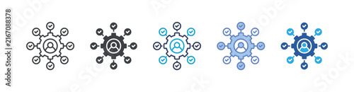 Connection icon set multiple style collection