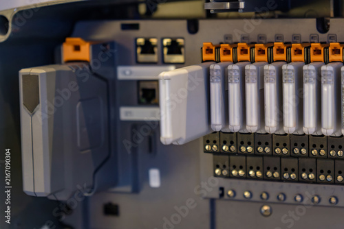 Industrial Automation Control Board and Network Module Close Up