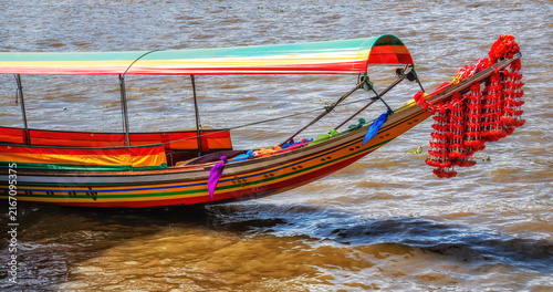 Longboats on chao phrya river, bangkok