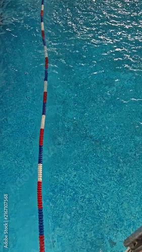 Underwater Pool Lane Divider in Clear Blue Water