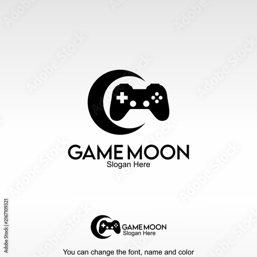 Game Moon Logo Template Design Vector