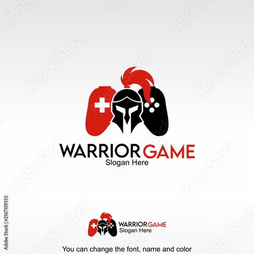 Warrior Game Logo Template Design Vector