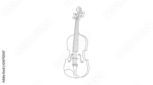 Minimalist line drawing of a violin musical instrument.