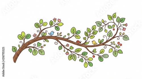 vector illustration of an apple tree with flowers