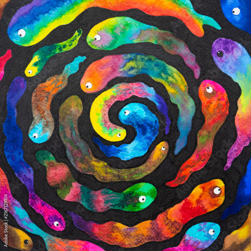 Принти на полотні Cycle of birth death circle of rebirth soul spirit spiritual abstract samsara li
