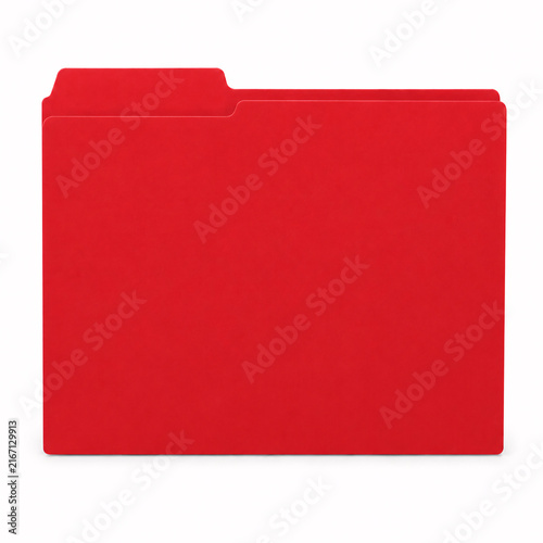 Solid red folder against white background