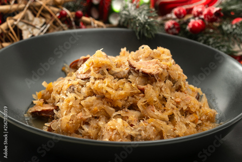Bigos, Sauerkraut, meat and sausage traditional Christmas polish dish